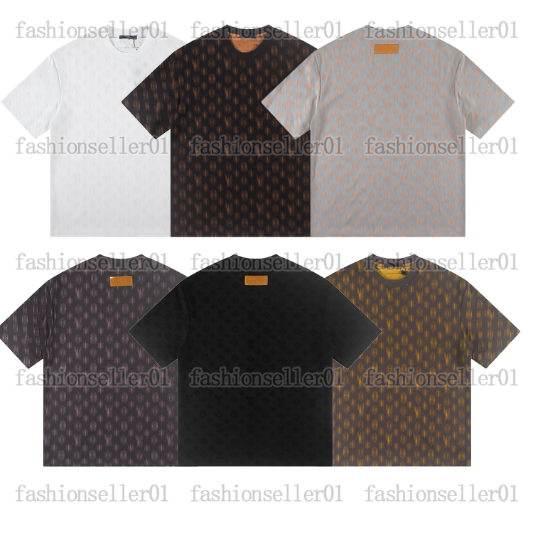 Mens T Shirt Designer Europe Paris Spring Summer Tshirt T-shirt Classical knit Pattern Round Neck Luxury Casual Loose Black White Tops Tees
