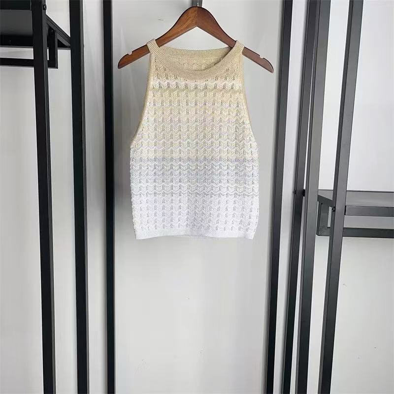 Jupe longue en tricot pour femmes, motif ondulé dégradé, gilet, ensembles amincissants, mode féminine