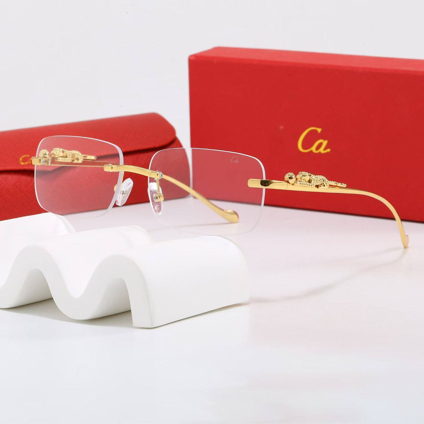 Designer Hommes Femmes Mignon pour la mode drôle polarisée léopard sans monture classique lunettes de soleil en plein air protéger les yeux avec