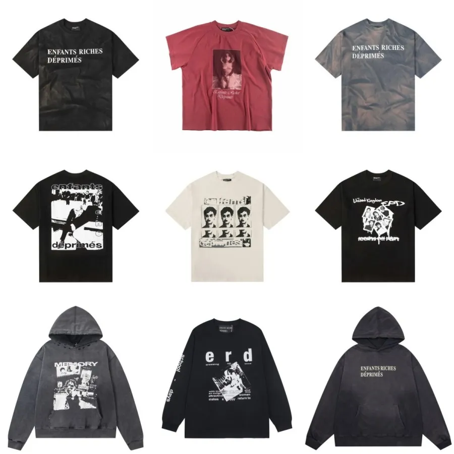 Hot Sale 2026 New ERD 100% Cotton Printed T-Shirts Unisex Cleanfit American Streetwear Oversized Summer Short Sleeve Tops