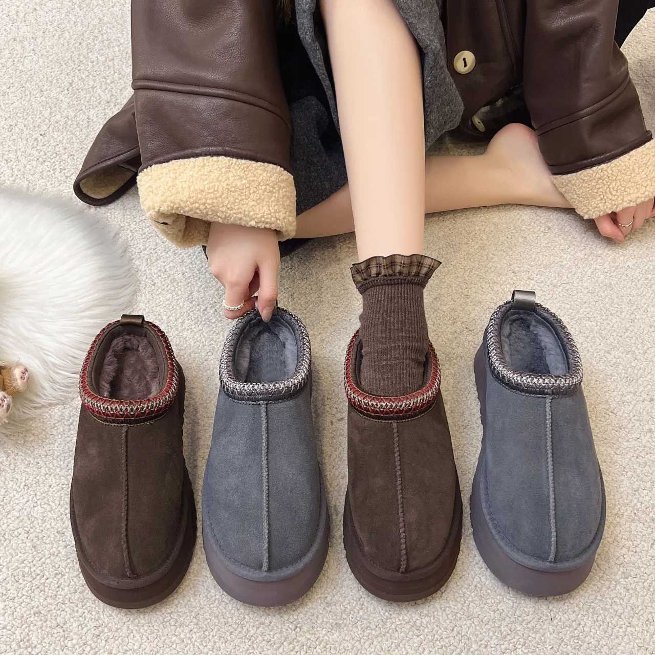 New Fashion Fluffy Platform Slippers for Women 2026 Winter Plush Warm Cotton Shoes Woman Comfort Non Slip Unisex Snow Boots T260922