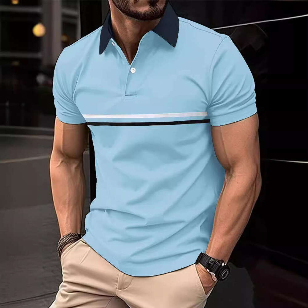 Outdoor Sports Hiking Camping Quick Dry Sun Protection Lightweight Active Polo Shirt For Men European and American Cross-Border Summer Ali