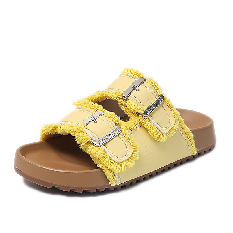 Sandales d'été pour enfants, pantoufles décontractées pour petites filles, chaussures d'extérieur confortables et de luxe avec Velcro, nouvelle c