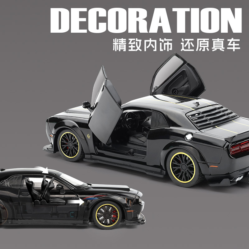 Alloy Muscle Car Model Diecast Toy with Light Sound Pull Back Collectible Gift-image-1100724218