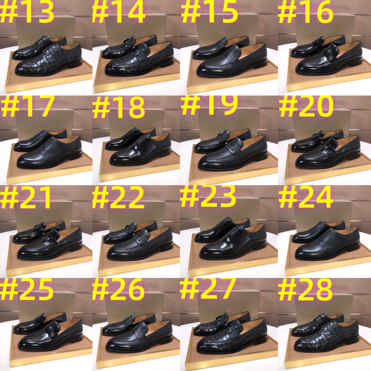 69model Luxurious Men's Genuine Leather Designer Dress Shoes Crocodile Print Wedding Loafers Double Buckle Business Office Formal Slip-On Shoes