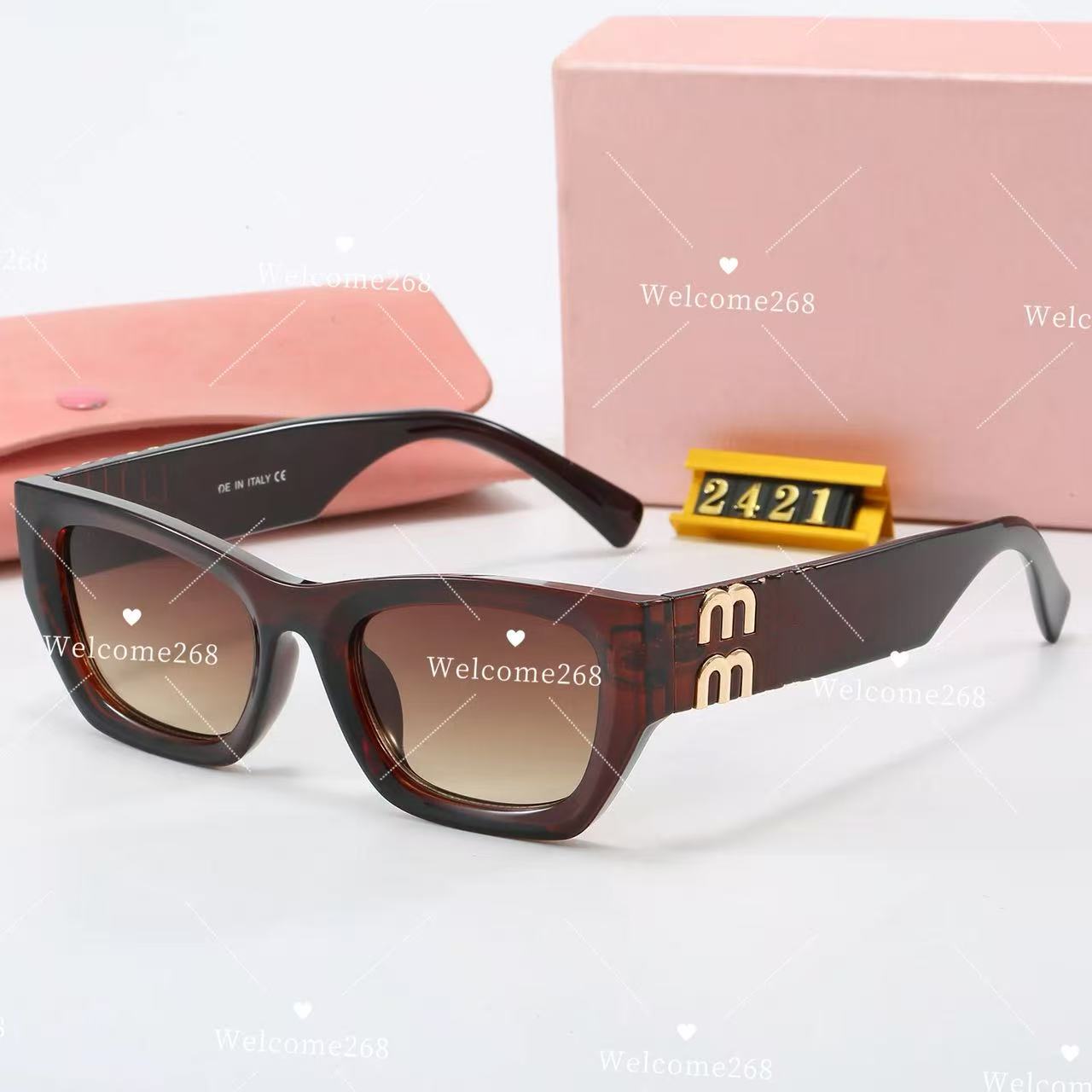 Designer Sunglasses for Women muuu sunglasses Classic Cat Eye Glasses Square Fashion Sunglasses Small Frame Oval Monogram Legs Letter Retro Sunglass