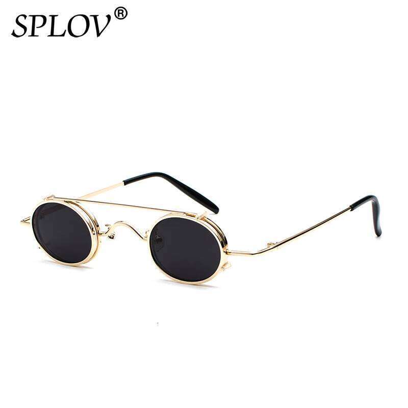 2026 SPLOV Vintage Round Detachable Sunglasses Men Women Brand Designer Steampunk Sun Retro Small Circle Metal Frame Glasses 26Y0409 Free Shipping T