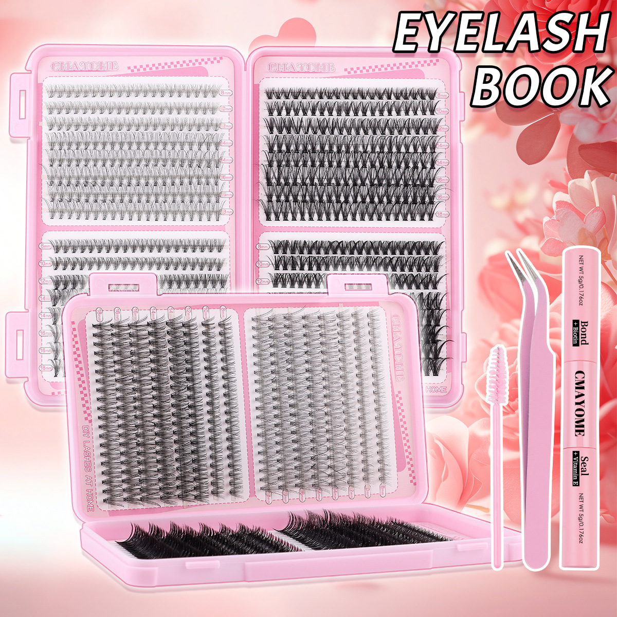 Wispy DIY Lash Clusters Thick Fluffy Eyelash Extension Kit with Lash Bond & Seal Strong Hold Easy Application Lashes Natural Look DIY Individual-image-1100891779