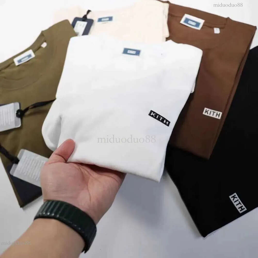 Kithlies Men's T-Shirts Five Colors Small Workout Set Men Women Summer Dye High Quality Tops Box Fit Short Sleeve Popularsport Street Culture S