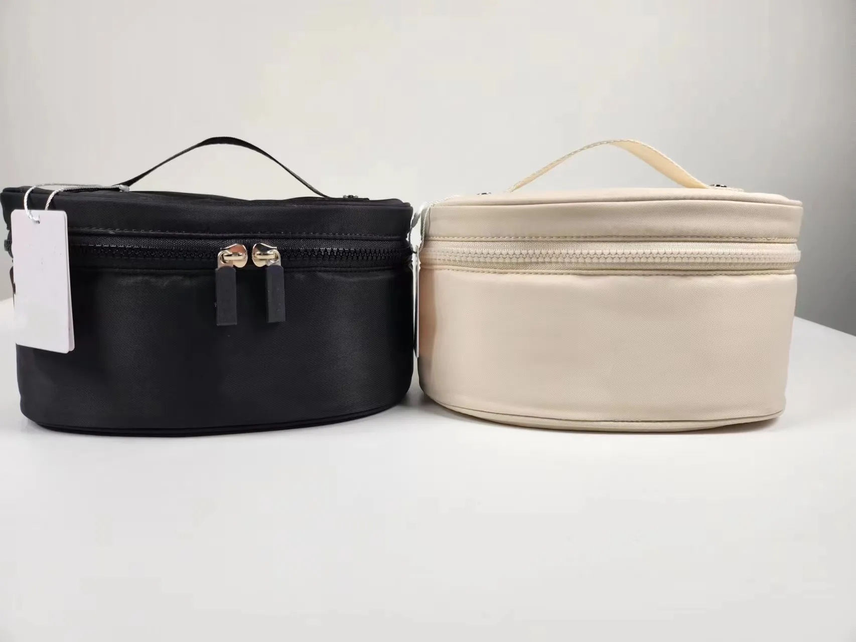 UU3269 Womens Makeup Bag Top Handle Oval Top Access Cosmetic Bags Mini Pochette Square Vintage Nylon Wash Toiletry Hand Bag-image-973791979