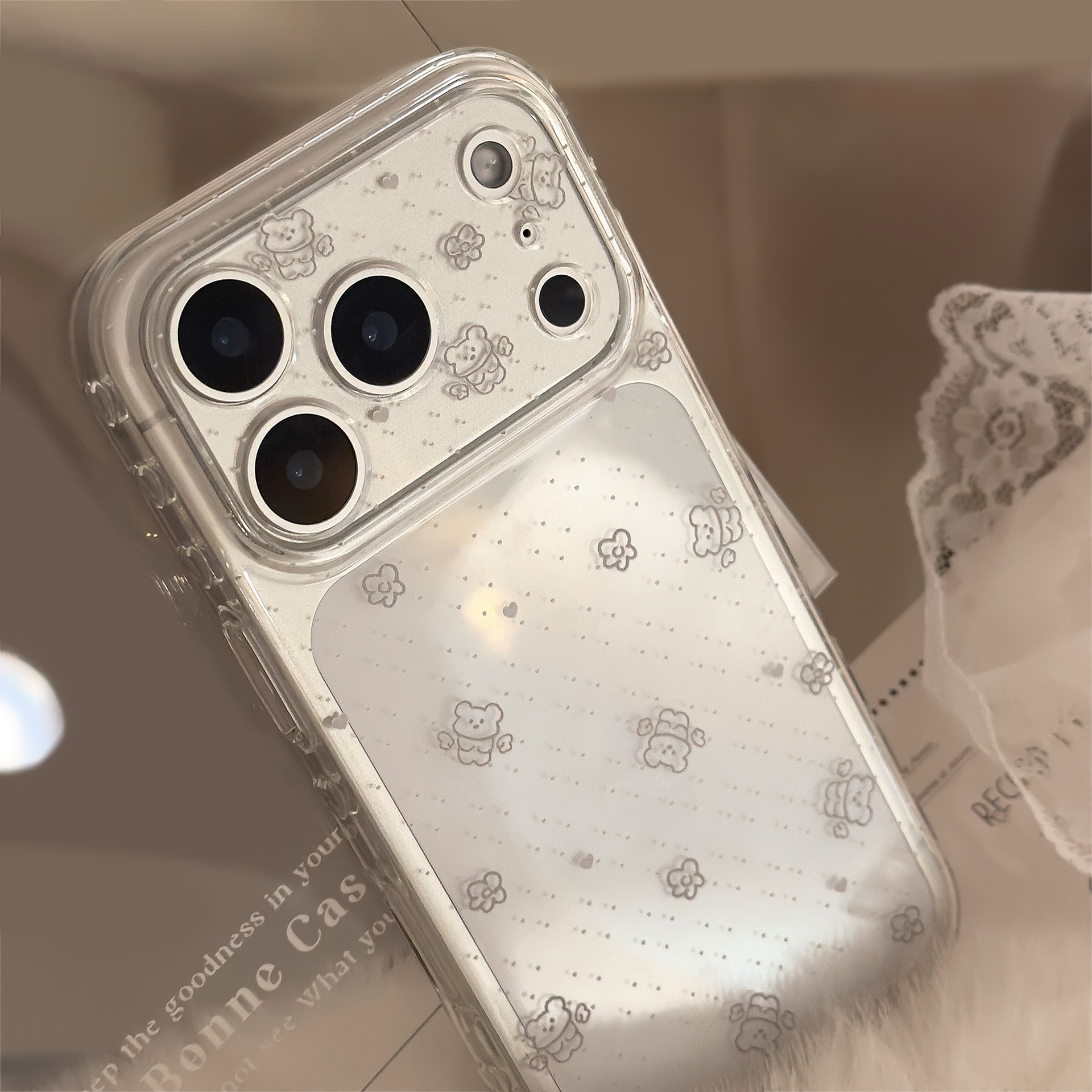 Cute Bear Transparent Case for iPhone 17 Pro Max 16-image-1100920470