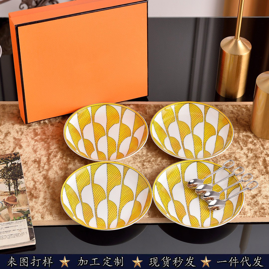 European ceramic cake plate, dim sum plate, bone plate for meal 15.5cm fruit plate, souvenir, hotel dessert plate-image-1101063736
