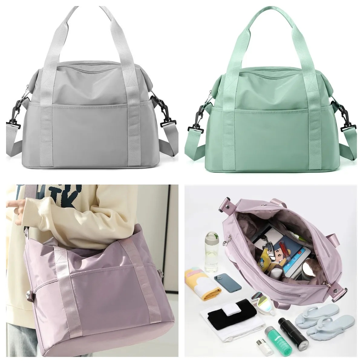 UUwomen-1823 Sports Fitness Bag Portable Oxford Cloth Outdoor Bags Large Capacity Nylon Bag Travel Yoga Shoulder Tote Bag-image-944451357