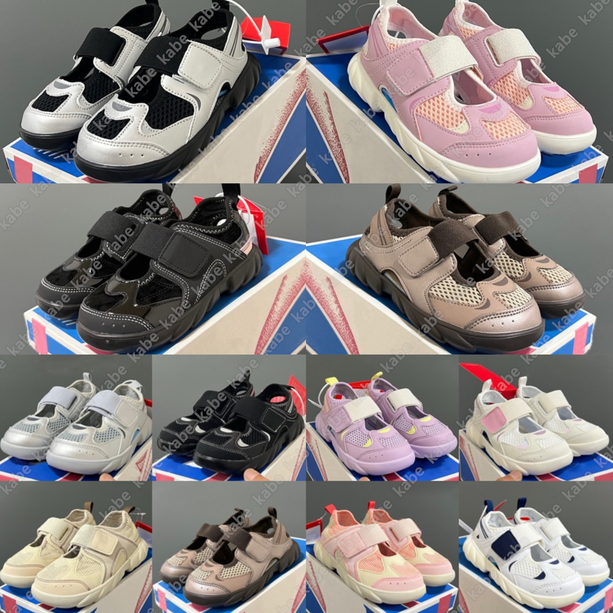 designer Kids Sandals Shoes Baby boys Girls Children slipper Soft-solar Toddler black white pink grey Single Shoes sizes 24-36-image-964064536