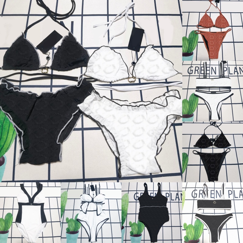 Lettres de luxe ensemble de Bikini femmes Sexy rembourré Push Up maillots de bain concepteur maillots de bain fendus été plage Resort porter