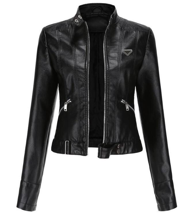 3XL designer jacket women black red leather jackets long sleeve coats spring womens coat