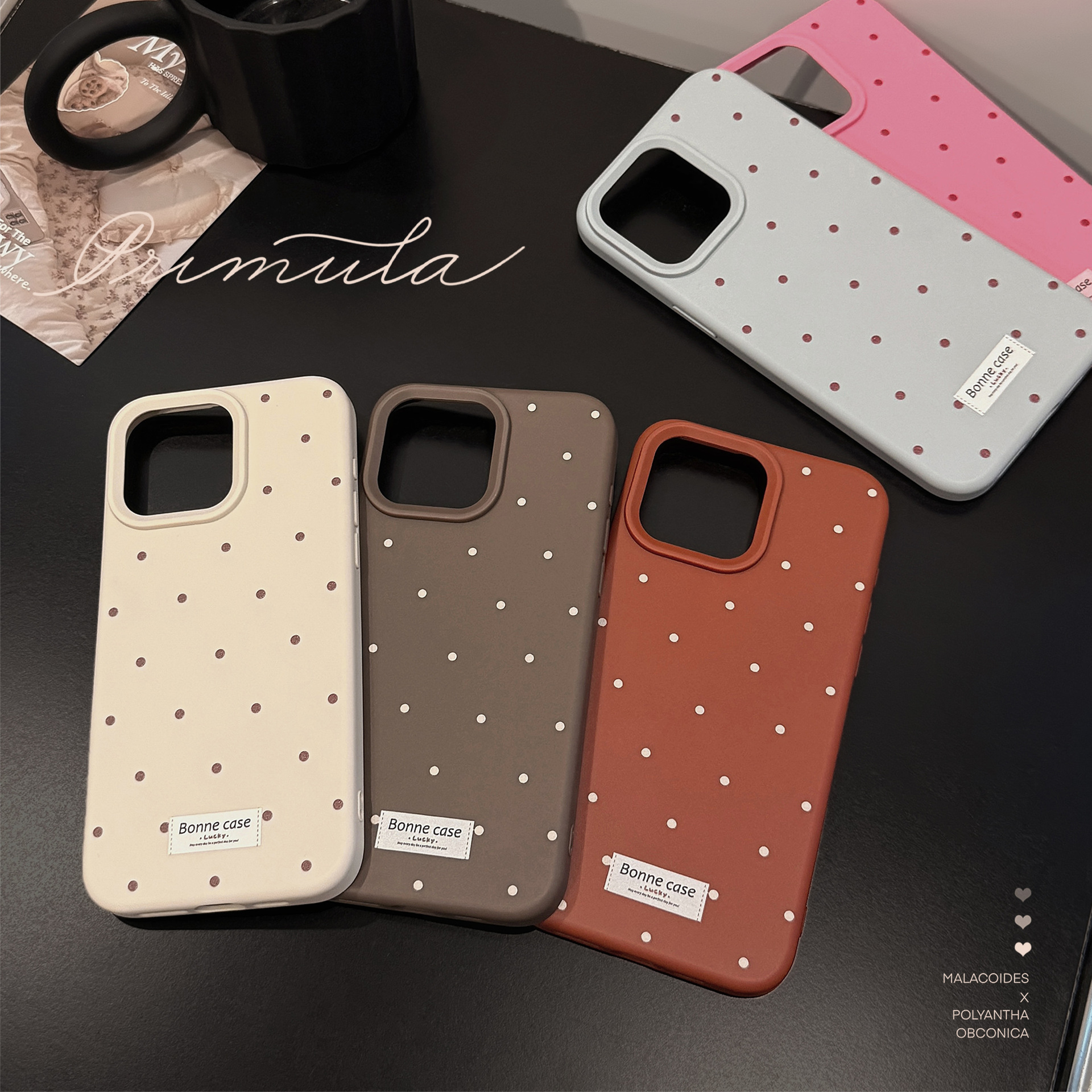 Ins Korean Style Polka Dot Phone Case for iPhone 17 Pro Max, Minimalist Shockproof Cover for iPhone 15 16-image-1100932142
