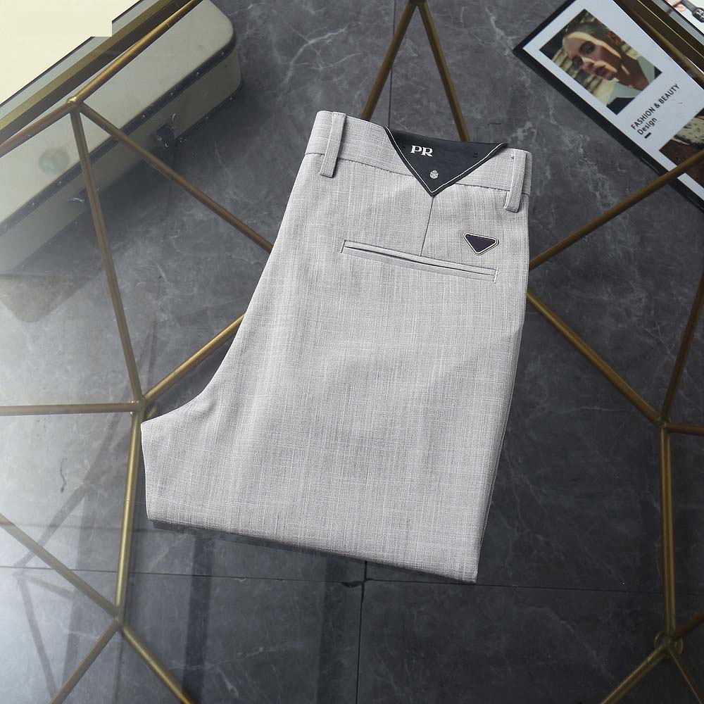 PPP Designer Luxury Suit Pants Dress Pants Business Pants Casual Pant Fashion Solid Color Straight-leg Casual Pants Blue Black Spring/Summer