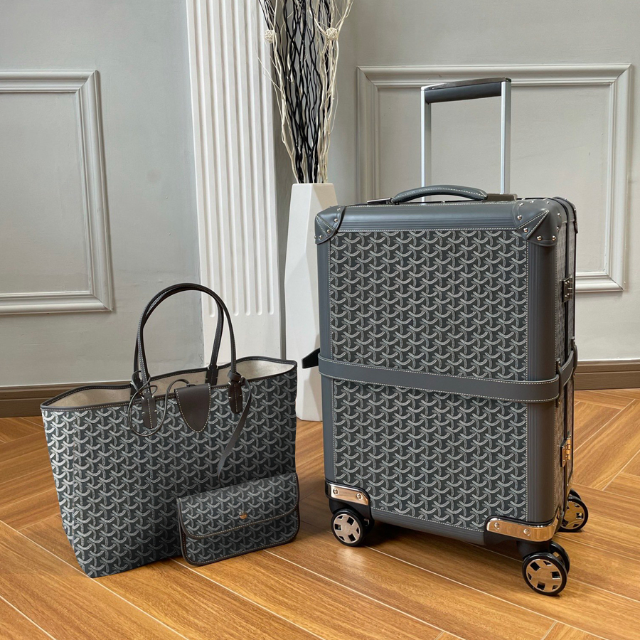Valise de créateur Ensemble fourre-tout Bagage à main en cuir véritable 20 pouces Valises à roulettes Boîtes de luxe Valise à roulettes Ensemble