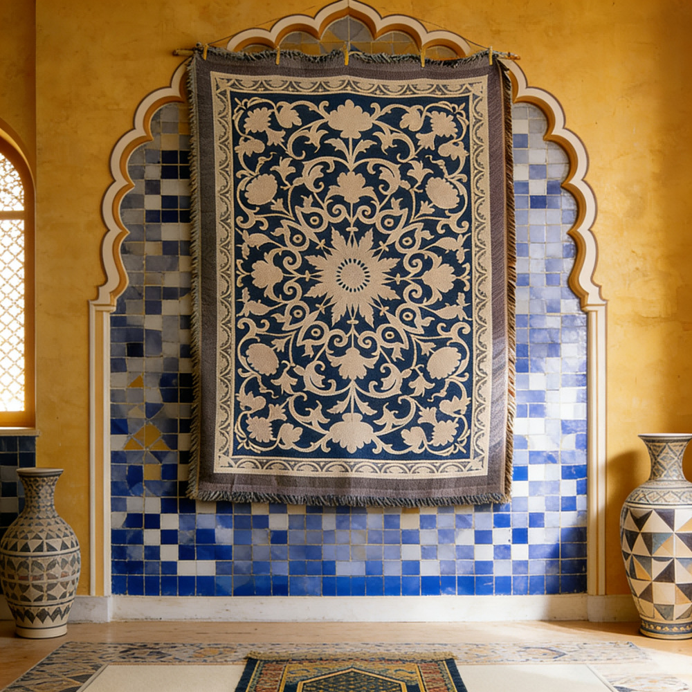 Tapestry, cotton yarn tassel fabric wall hanging, Iranian, Turkish, Middle Eastern festival wall decoration, background cloth. BYQ401-image-1100947048