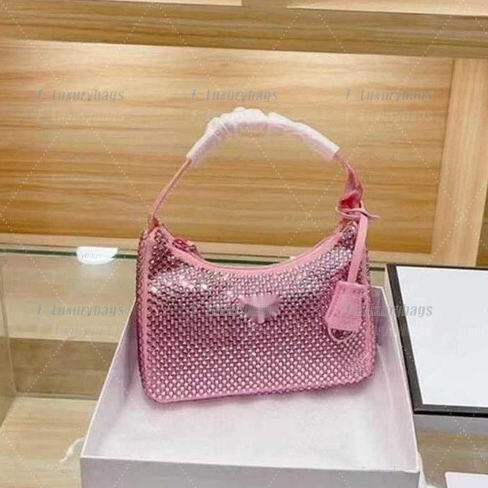 2026 Diamond Women Shoulder Bag New Crystal Handbags Summer Fashion Underarm Purses Luxury Totes Classic Shiny Handbag Zipper Multicolo wedding sliv