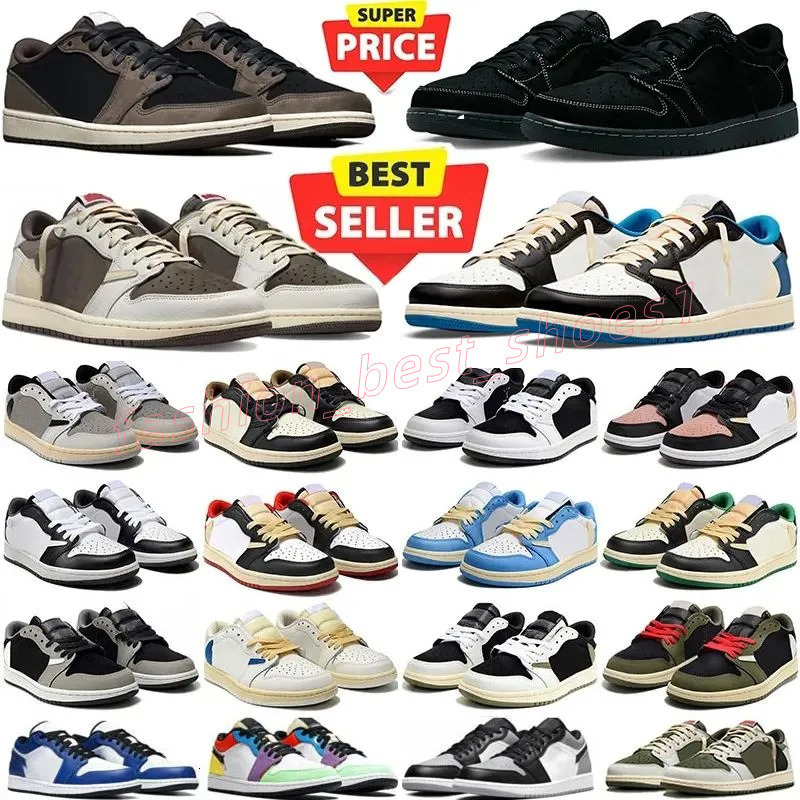 1s 1 Low Basketball Shoes For Men Women Sneakers Designer Trainers Blue University Black White Leather Hyper Royal Grey Chicago Red Dark Outdoor Des