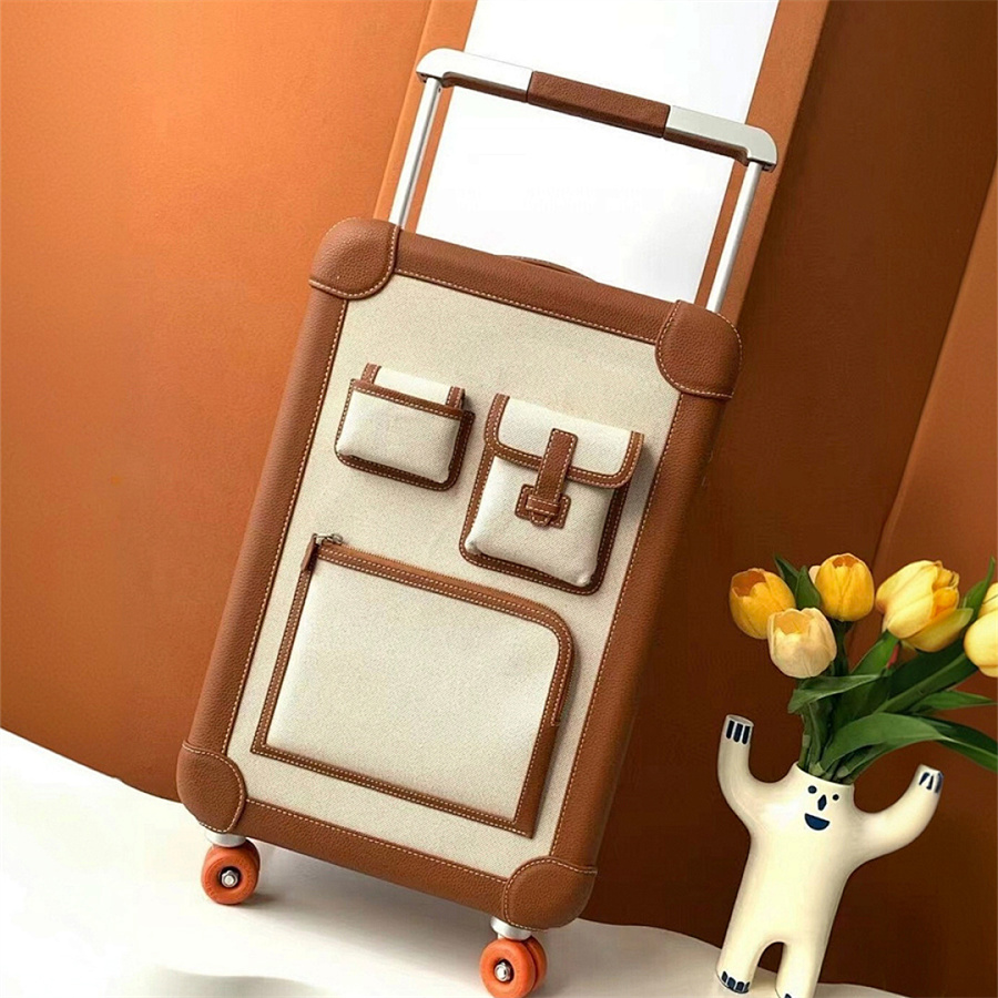 Bagages de créateurs Valise en cuir véritable Valise à main avec roulettes Boîtes de luxe Valise à roulettes Sac de voyage Mallette d'embarquemen