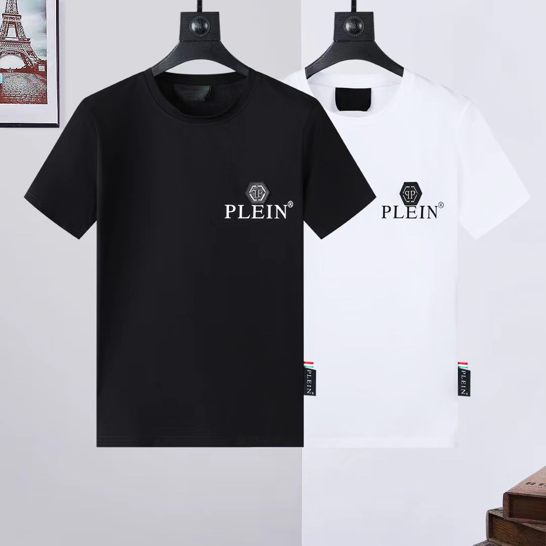 Designer Philipps Plein Brand Spring Summer Short Sleeve Mens Round Neck T-Shirt Domineering Personality PP Print Casual Fashion