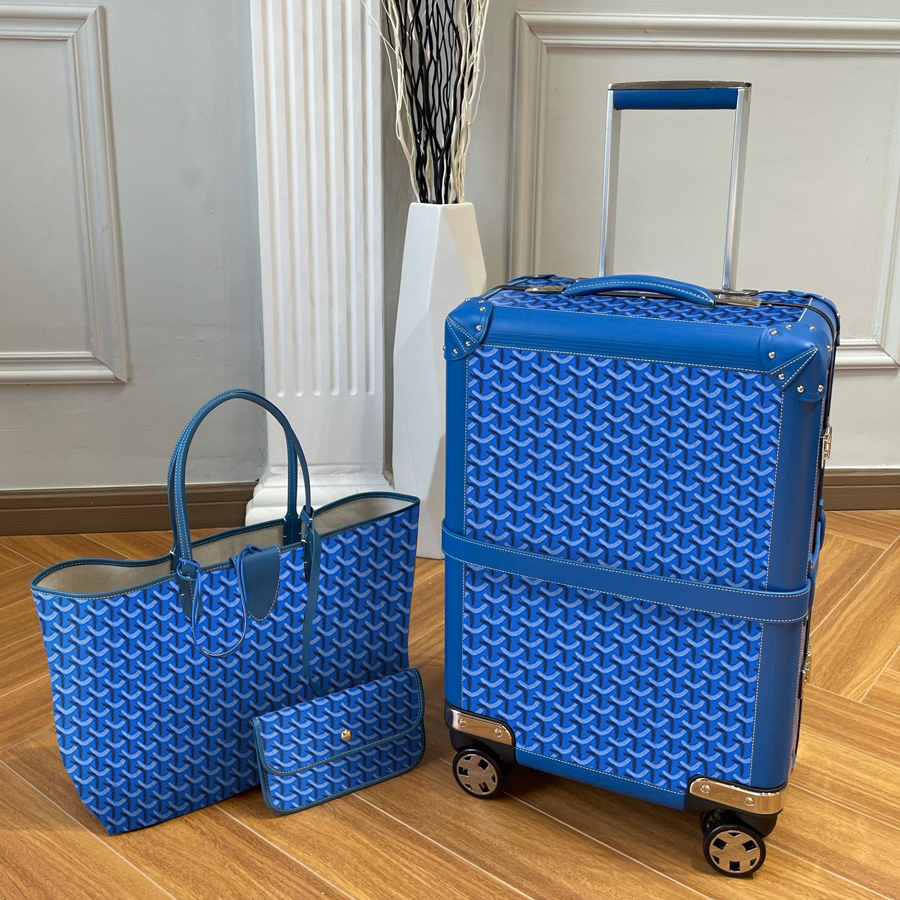 Valise de créateur Ensemble fourre-tout Bagage à main en cuir véritable 20 pouces Valises à roulettes Boîtes de luxe Valise à roulettes Ensemble
