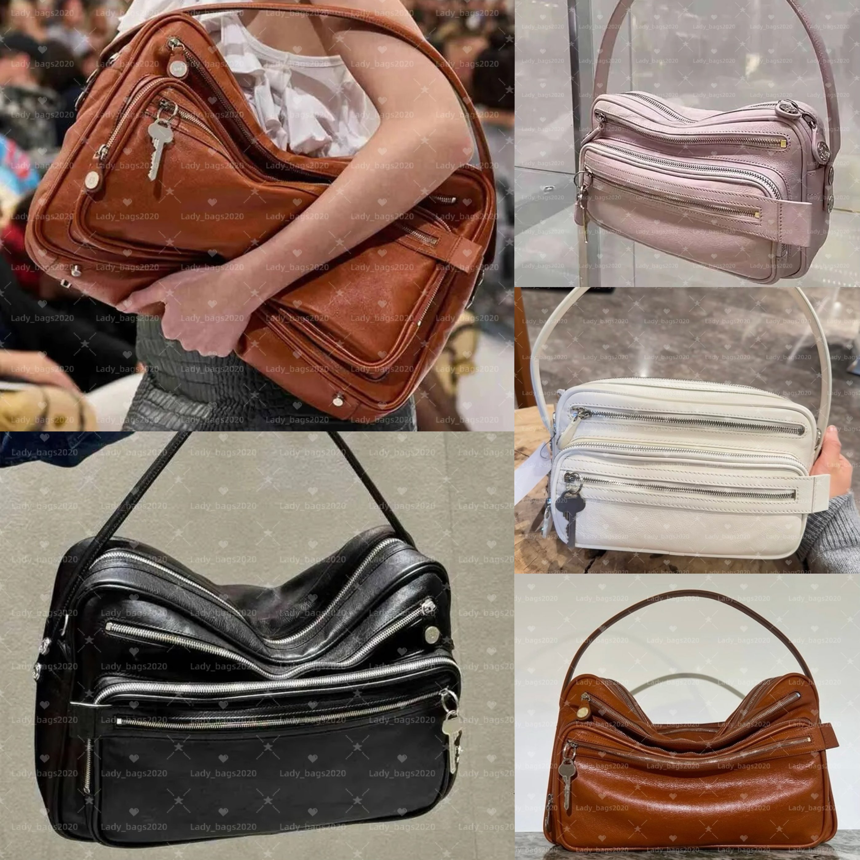 Acnebag Studios Camero Shoulder Bag Genuine Leather City Strap Handbags Ziplock Travel Multi-Compartment Motorcycle Totes Men Women Crossbody Pouch
