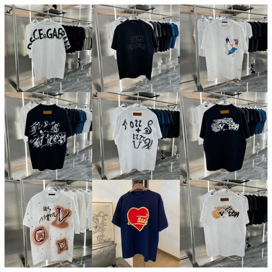 Designer heren shirt van hoge kwaliteit luxe dolces geïnspireerde graffiti print dames T-shirt oversized korte mouw streetwear meerdere kleuren tees