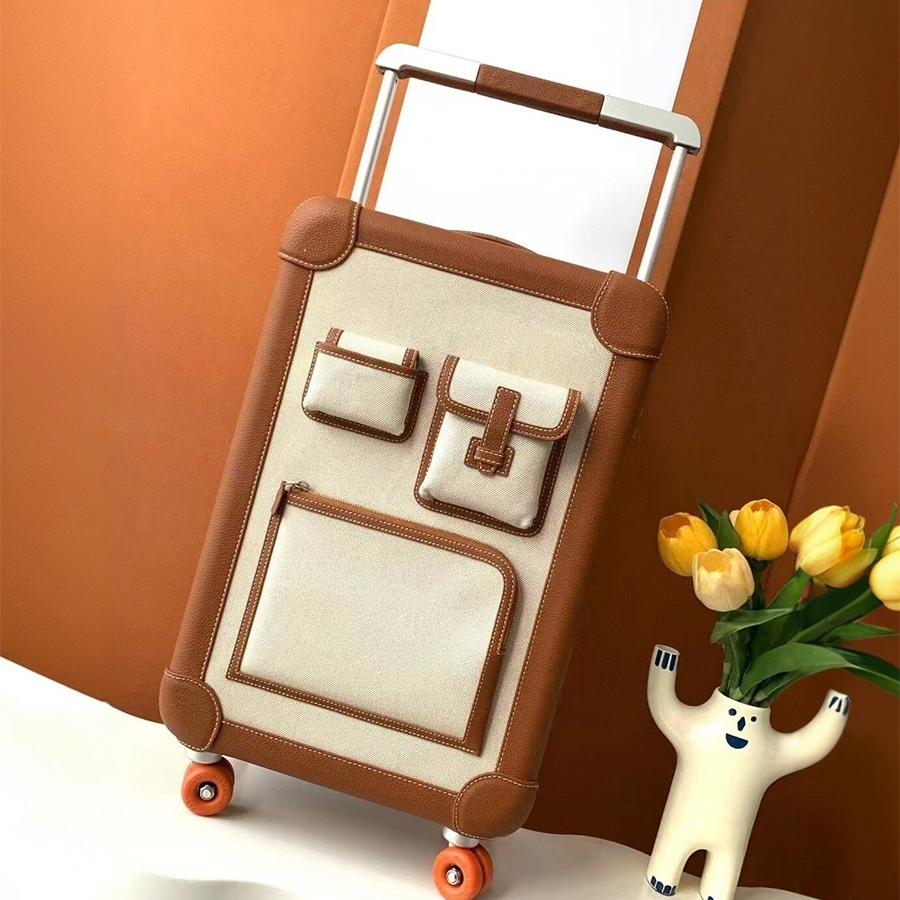 Bagages de créateurs Valise en cuir véritable Valise à main avec roulettes Boîtes de luxe Valise à roulettes Sac de voyage Mallette d'embarquemen
