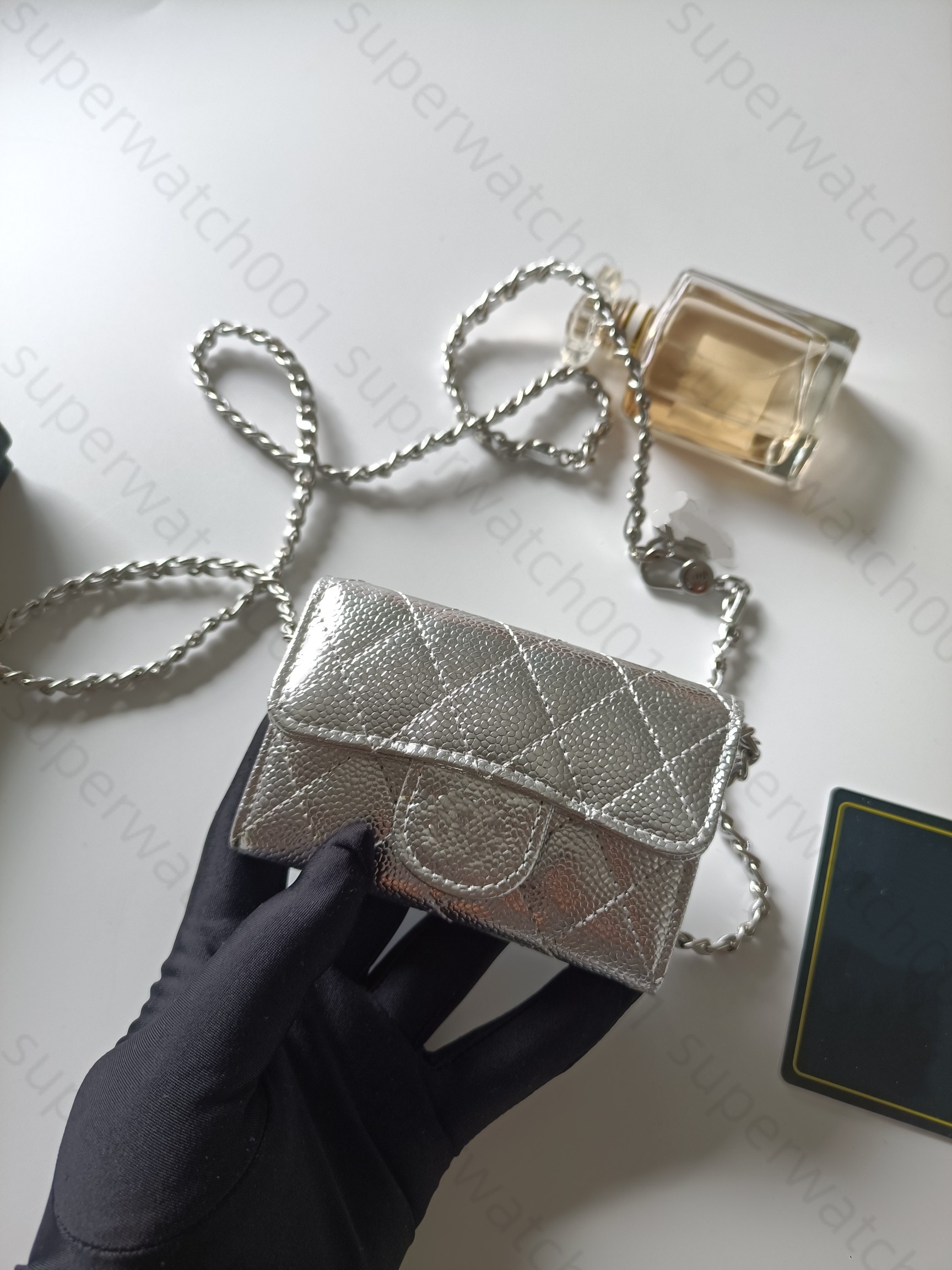 Top designer bag women shoulder bag chain handbag plaid wallet double letter solid buckle sheepskin caviar pattern women luxury evening bag mini cro