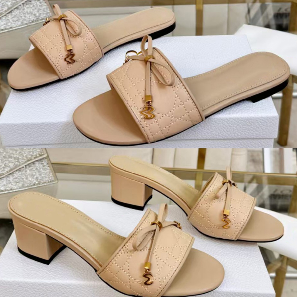 Sandales à glissière matelassées pour femmes, bout ouvert, talon bloc plat, mules d'été à enfiler 35227