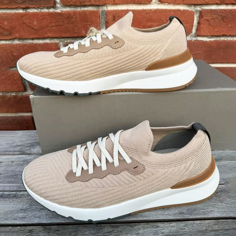 Mirror Quality Mens Casual Shoes Luxury Cotton Knit Sneakers Lightweight Stretch Trainers Comfort Party Wedding Dress Shoes 1080