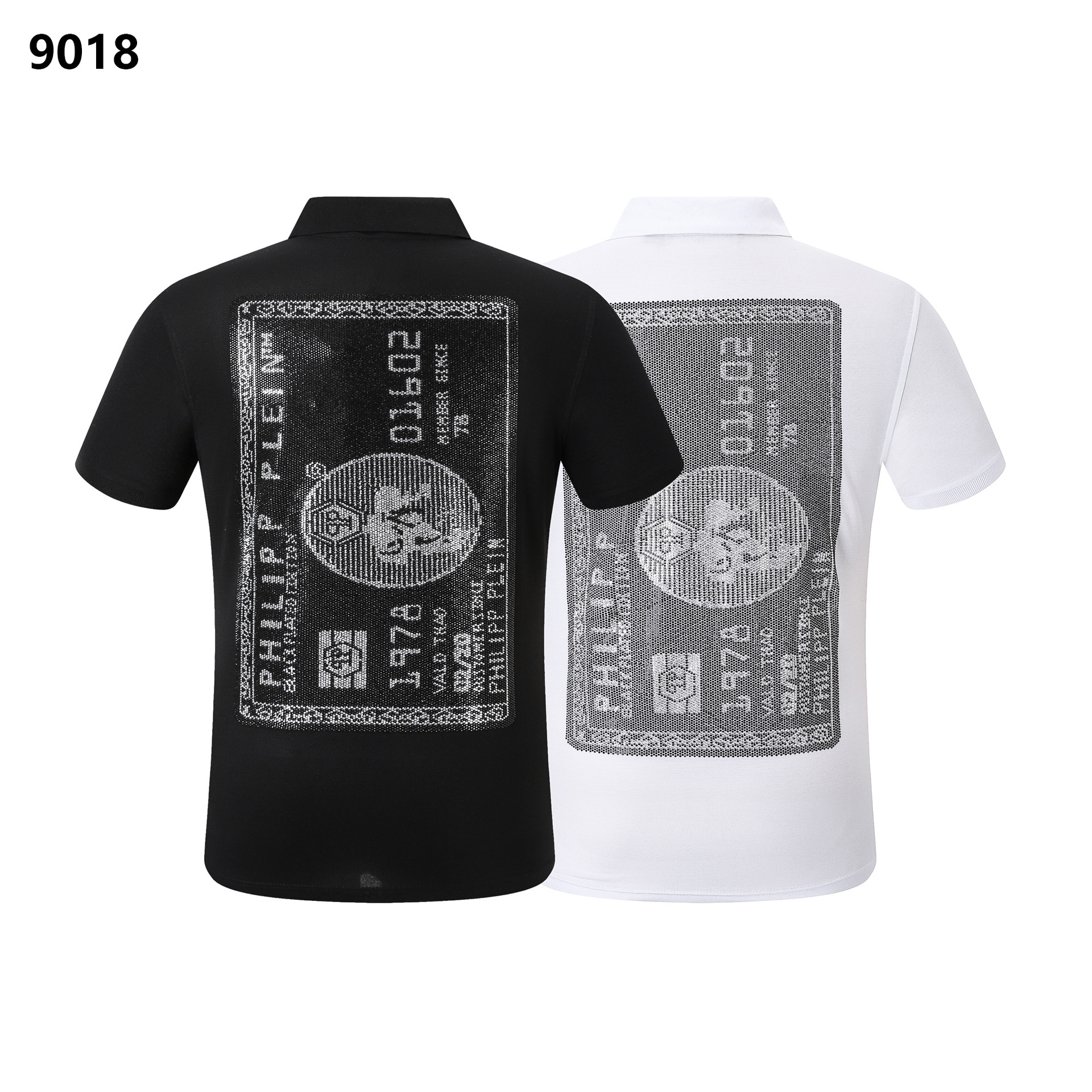 Designer Philipps Plein Trendy Brand Short Sleeve Mens Turn-Down Collar T-Shirt Domineering Personality PP Rhinestone Casual Fashion
