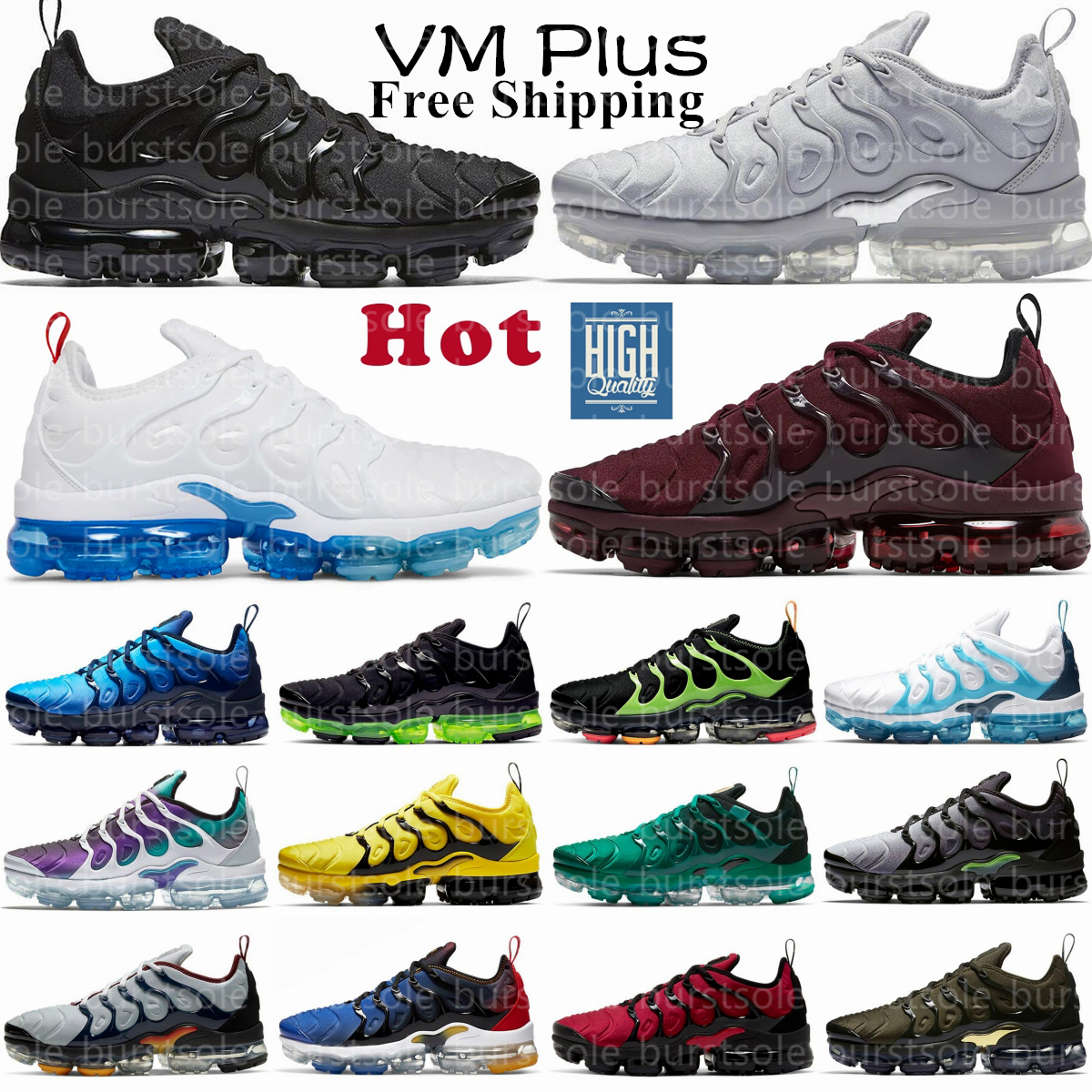 With Box Free Shipping VM Plus Runners running Shoes vmplus Men Women Sneakers Triple White Black Burgundy Cherry tnss Blue Game Royal Obsidian Jogg