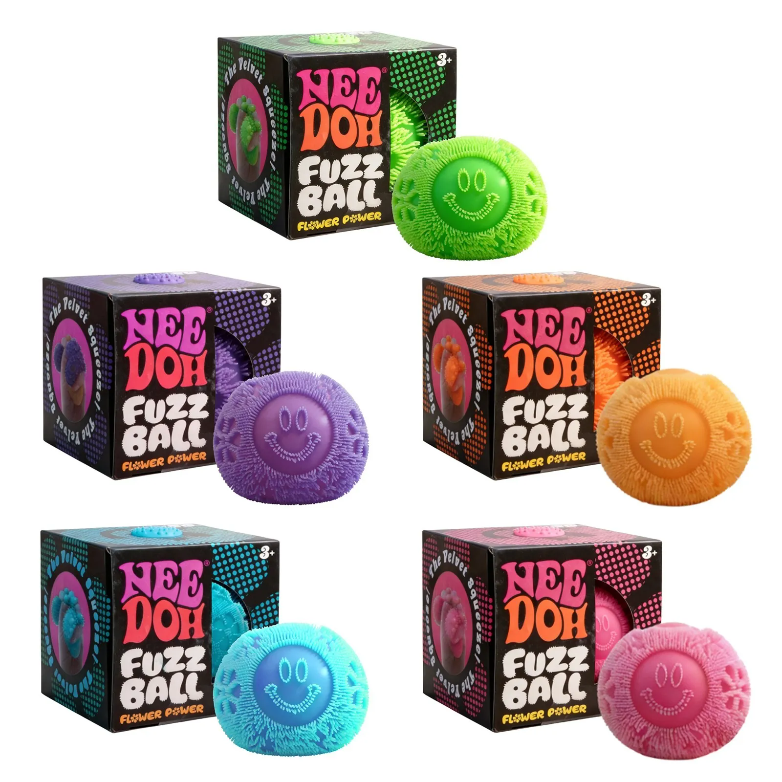 6 5CM Needoh Flower Fuzz Ball Squeeze Soft Squishy Office Anxiety Stress Relief Sensory Quick Rebound Fidget Toys for-image-1108933591