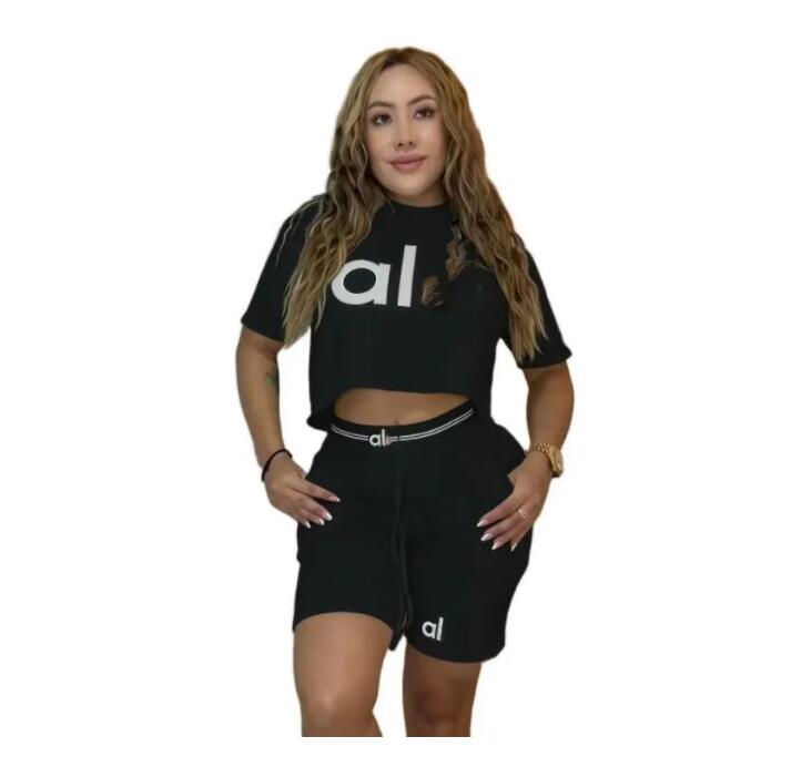 Luxury Women's Tracksuits Plus Size Designer Short Sleeve T ShirtTop High Waist Shorts Two Piece Set
