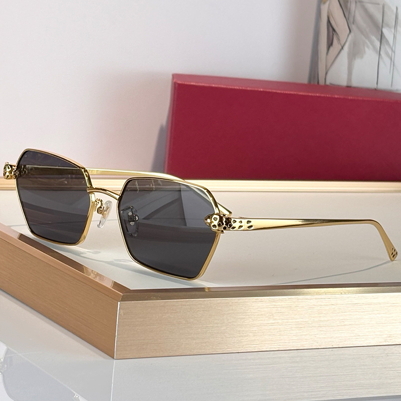 High quality Panthere sunglasses CT0496S Mens Womens Designer sunglasses rectangle Metal Sunglasses Fashion Luxury Sun Glasses UV400 Shades Summer c