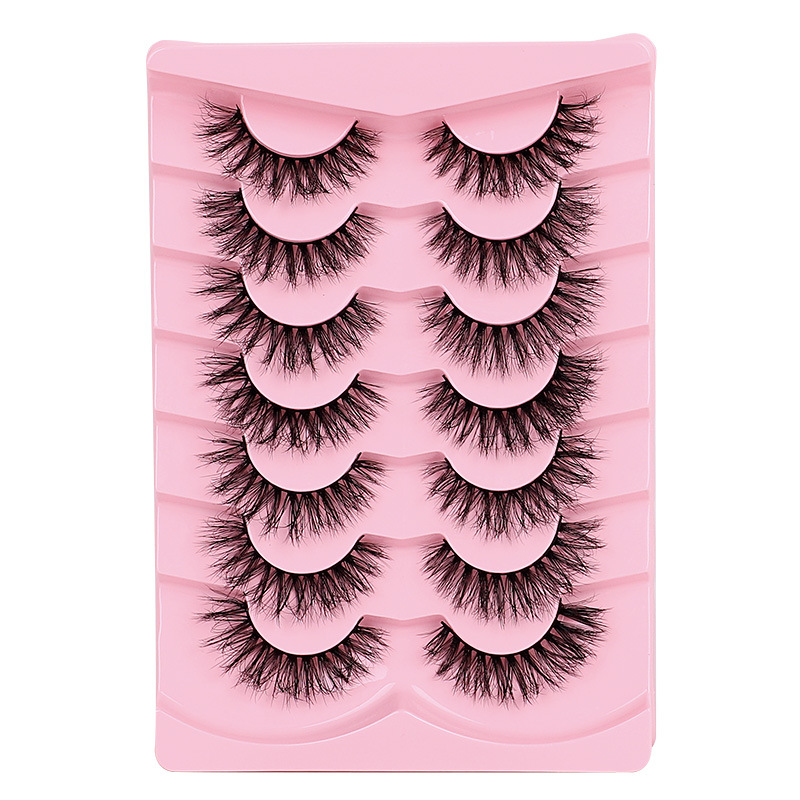 Fluffy Wispy False Eyelashes Soft Lightweight, 7 Pairs 3D Faux Mink Lashes Natural Look Full Strip Lashes Cat Eye, Handmade Reusable Eyelash Exte-image-1101071813