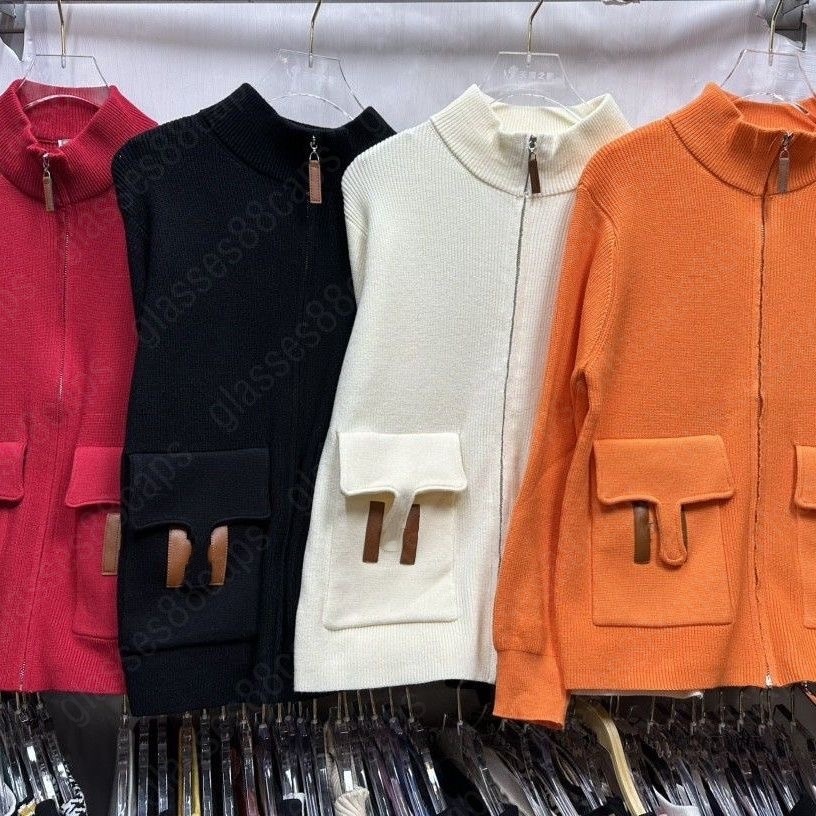 New Women's high collar sweaters womens designer clothes cardigan women The playful zip-up sweater, long-sleeved top, and premium women's