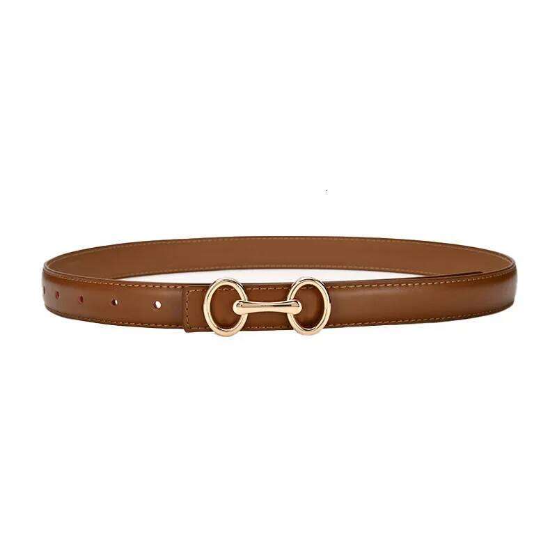 Women 's Leather Simple Wild Jeans Korean Ins Wind Decorativeleather Zinc Alloy Fashion Buckle Belt With Suit Trousers