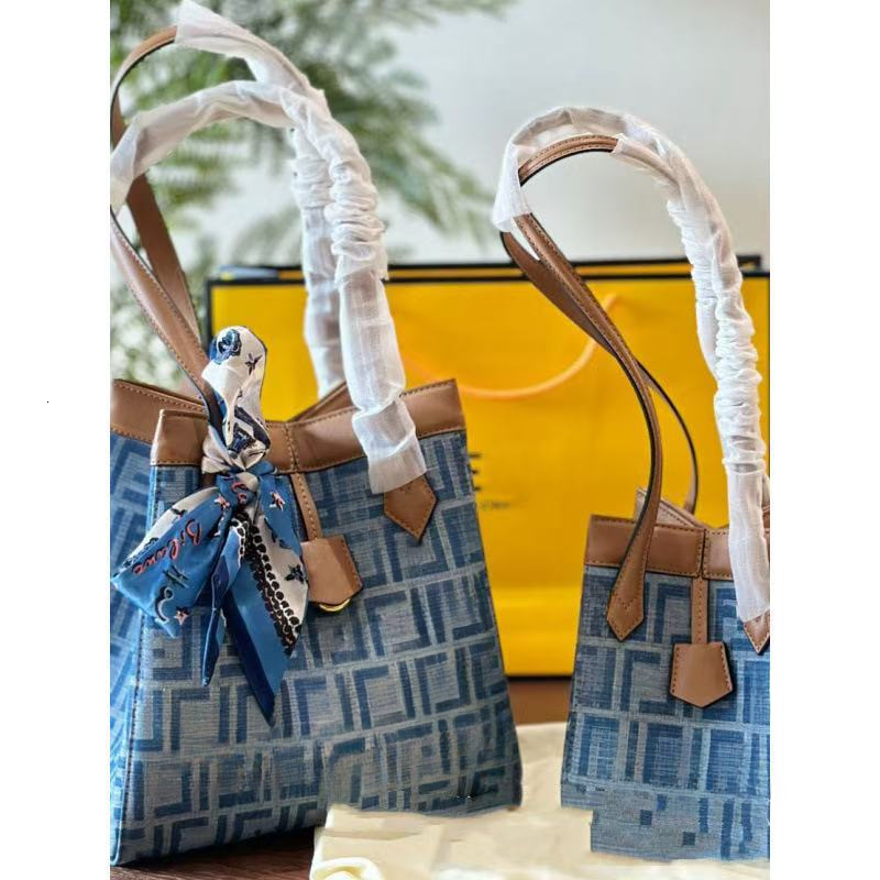Trend new denim bag designer classic letter foldable bag bucket bag convenient for travel trend shoulder bag handbag