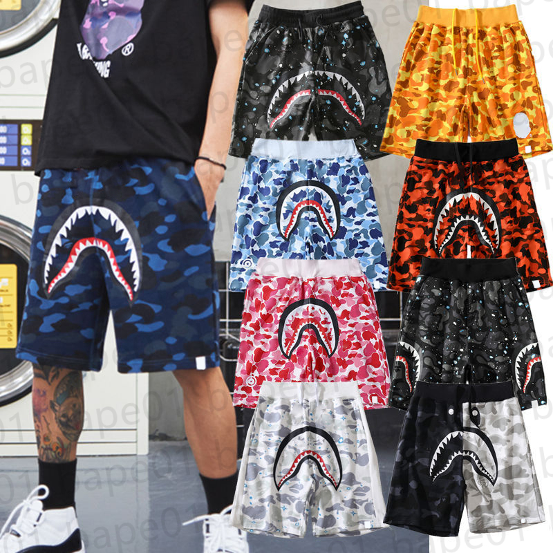 Fashion Mens Shorts Designer Shorts Pants Summer Beach Pants Shark Printing Camouflage Pattern Print Loose Streetwear Asian Size M-3XL 27$