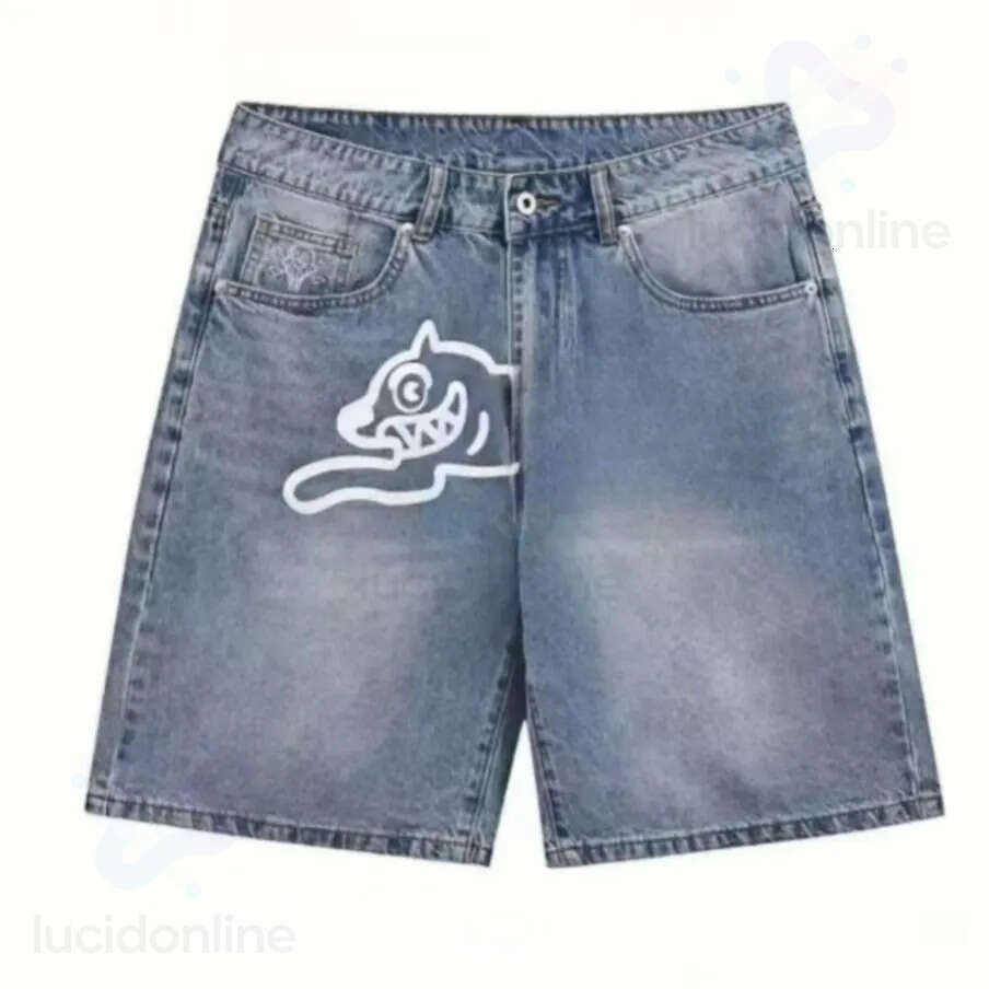 Billionair Boy ub Fly Dog Denim Shorts Mens Skateboard Hip Hop Strtwear Designer Jeans Print Animal Graphic Short Pants ub Y2k 54e Z260625
