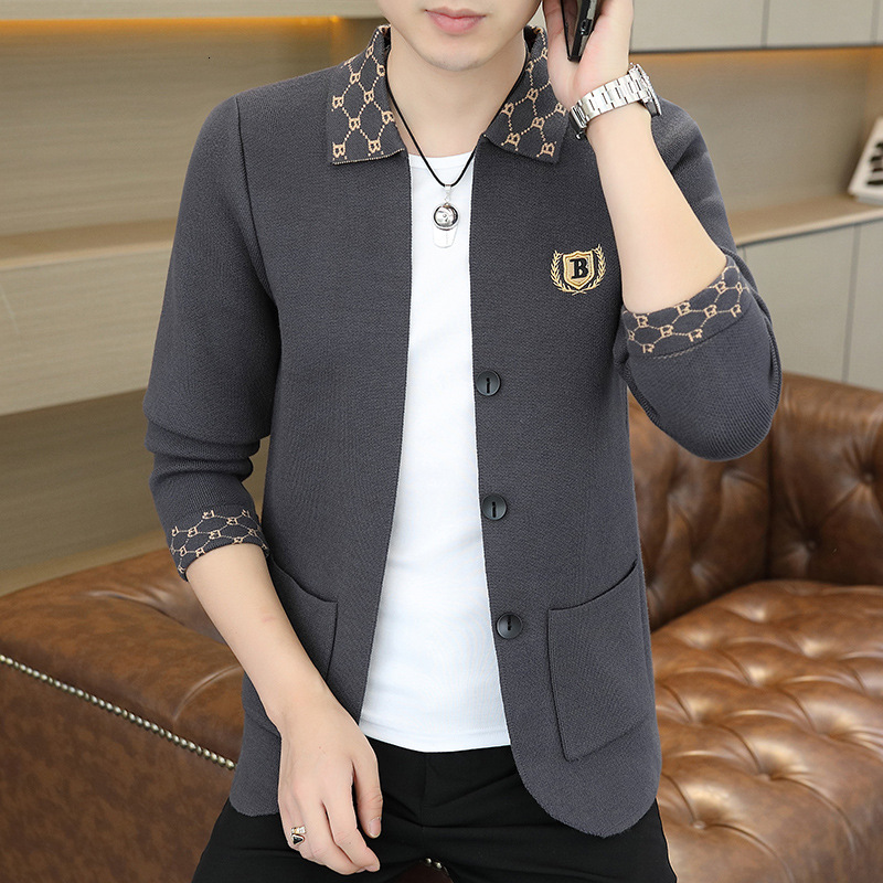 Designer Coat Autumn Knitted Cardigan Loose fitting Jacket Fashionable Overcoat style Sweater Multi functional Men's Shirt