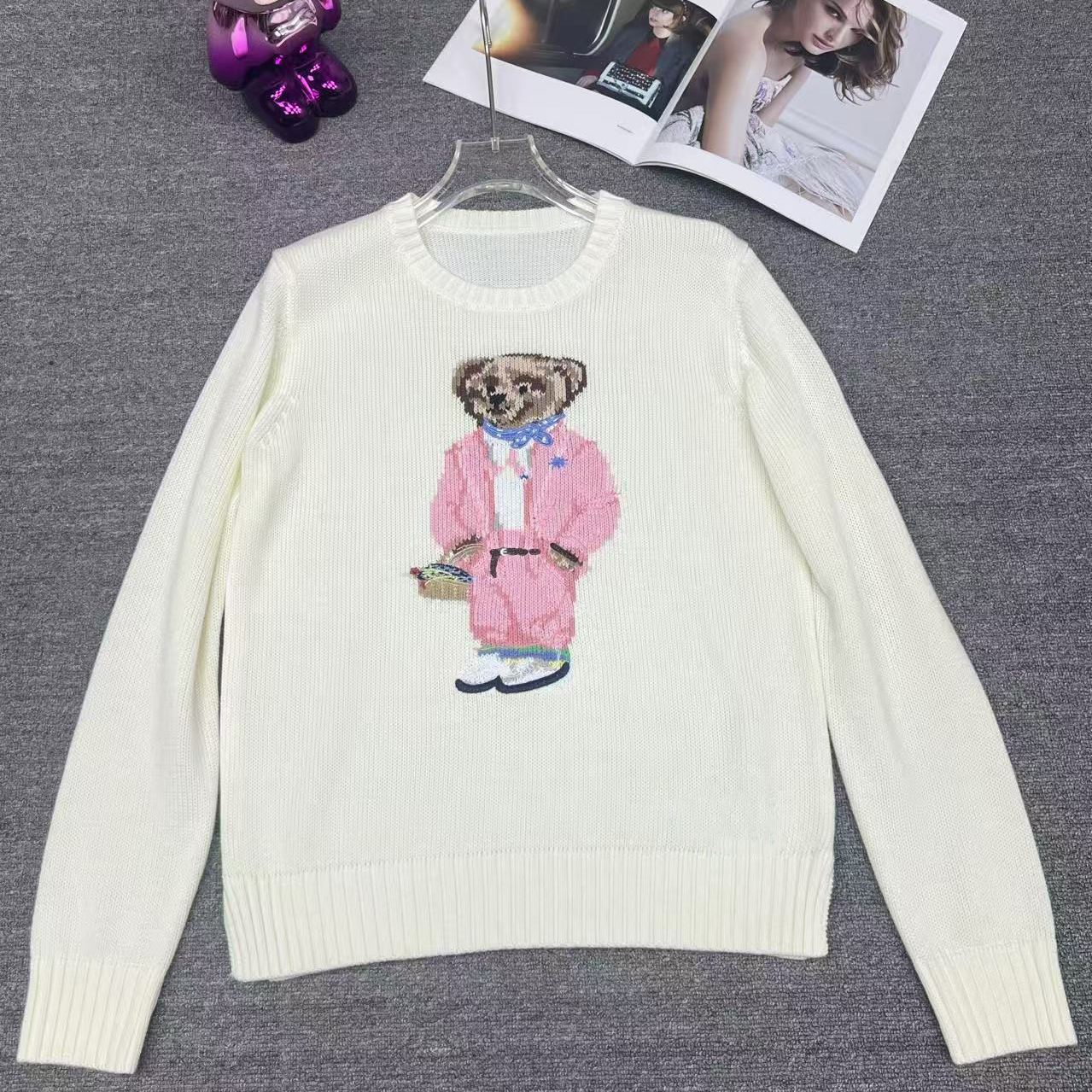 Pulls pour femmes Pull de créateur en coton de haute qualité brodé de luxe à manches longues Veste d'hiver Vêtements de marque pour femmes Haut e