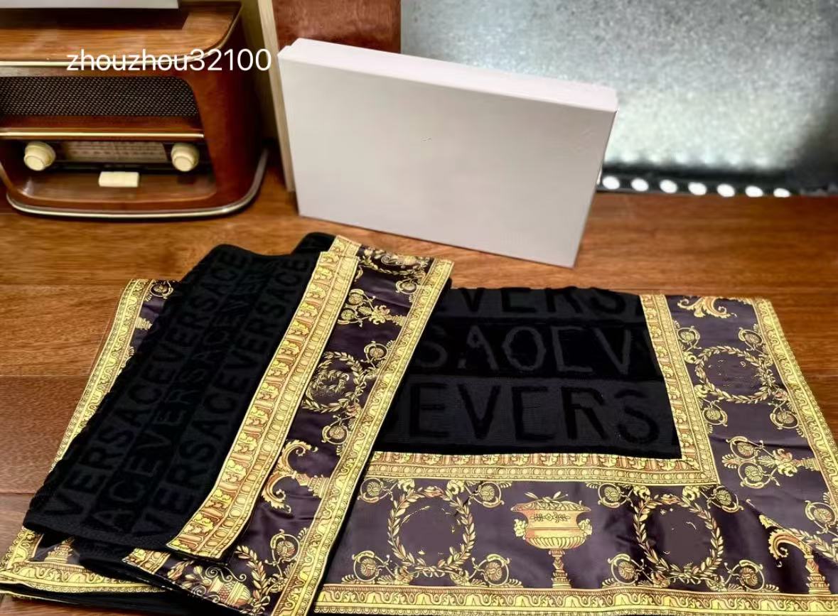 lettre de style européen serviettes de plage serviette de lettres en relief en fibre superfine mode serviette de bain confortable ensemble de ser