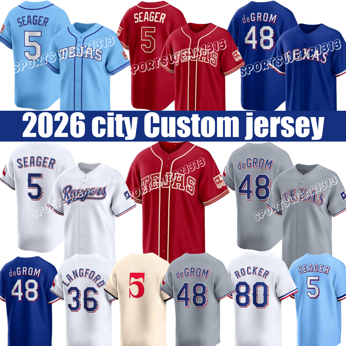2026 city Custom Texas Ranger Baseball Jersey RangersJersey #5 Seager #53 Garcia #2 Semien #17 Eovaldi #32 Carter #3 Taveras #28 Heim Baseball Je-image-944310703